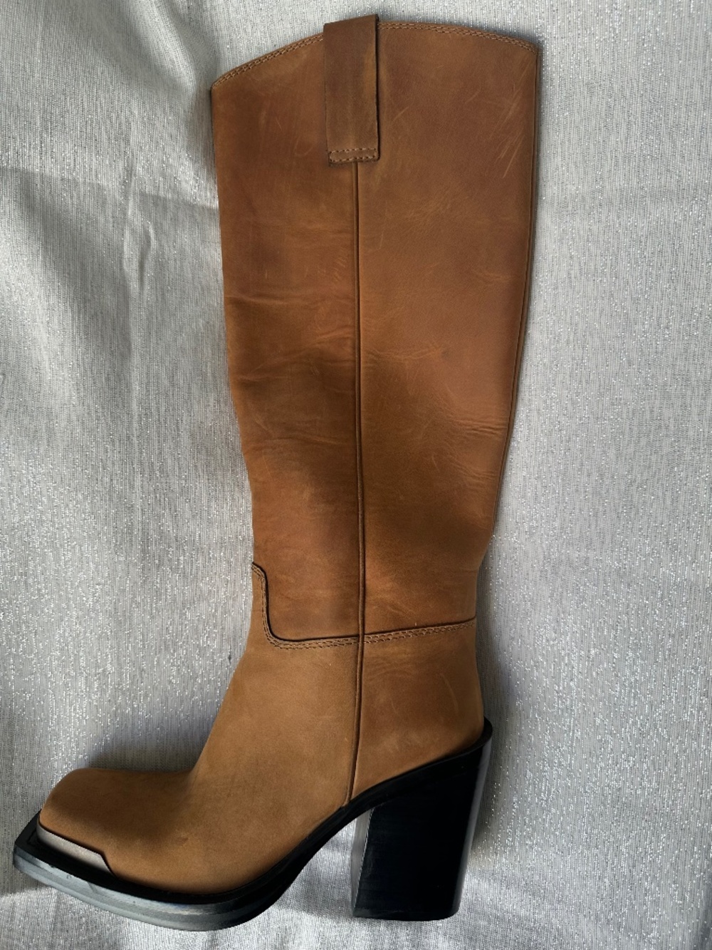 like new jeffrey campbell knee high moto style boot 8